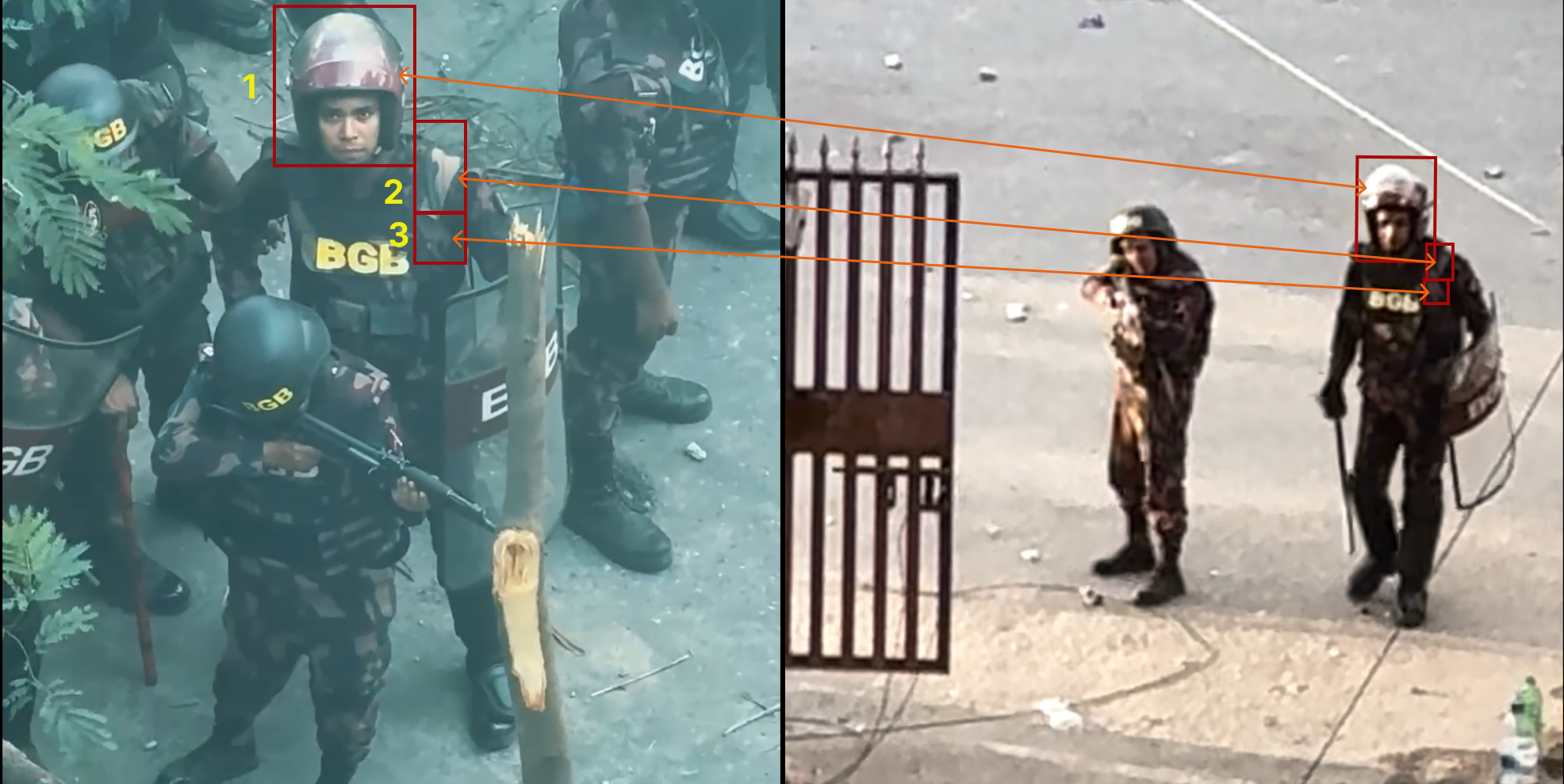 The identified BGB officer seen with his accomplice in a red helmet.